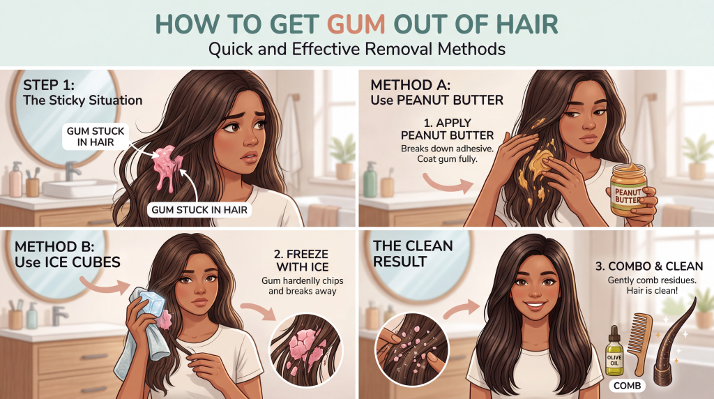How to Get Gum Out of Hair: Quick and Effective Removal Methods 1 How to Get Gum Out of Hair