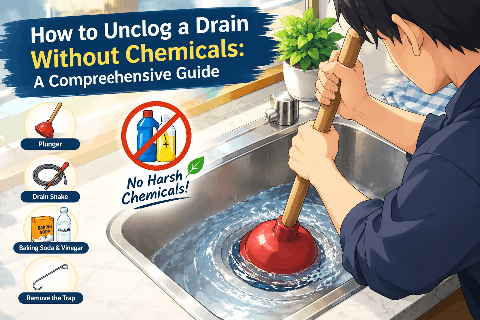How to Unclog a Drain Without Chemicals: A Comprehensive Guide 1 How to Unclog a Drain Without Chemicals: A Comprehensive Guide